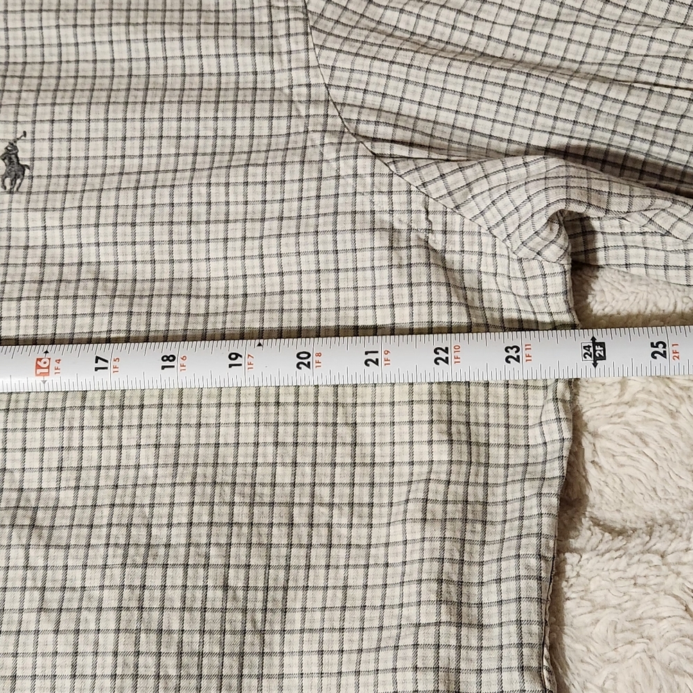 Ralph Lauren Custom Fit Men's XXL Gray Long Sleeve Button Down Shirt Pony Logo - Picture 6 of 8